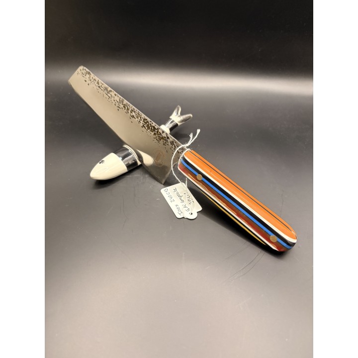 couteau inox Z40 CR13 manche G10 composite 30 cm martelé