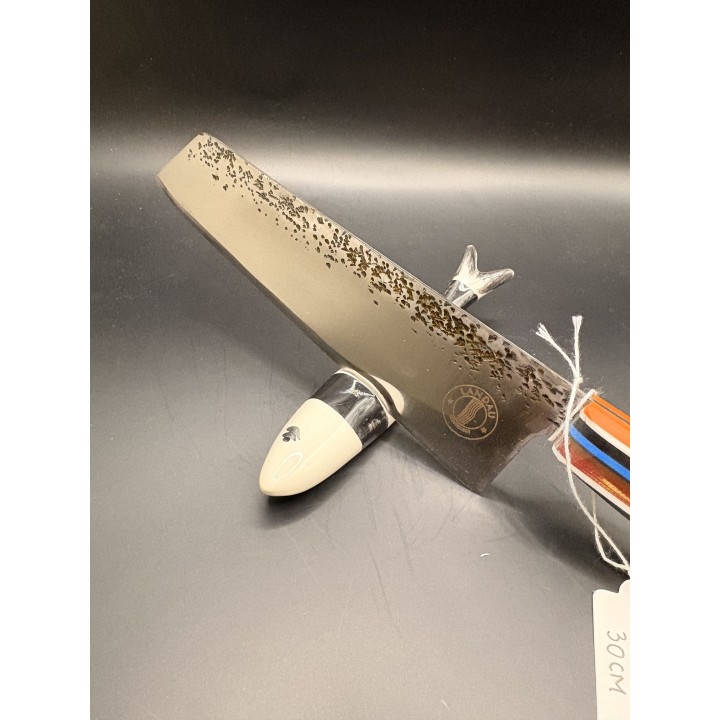 couteau inox Z40 CR13 manche G10 composite 30 cm martelé