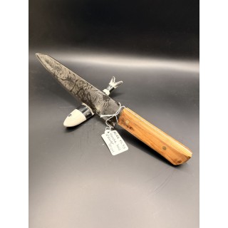 couteau acier XC75 manche bois d'olivier 30cm // petit manche !!