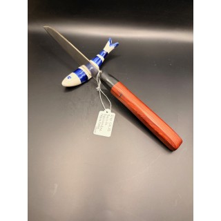 couteau Inox Z40CR3 bois de palissandre/résine noire 30 cm