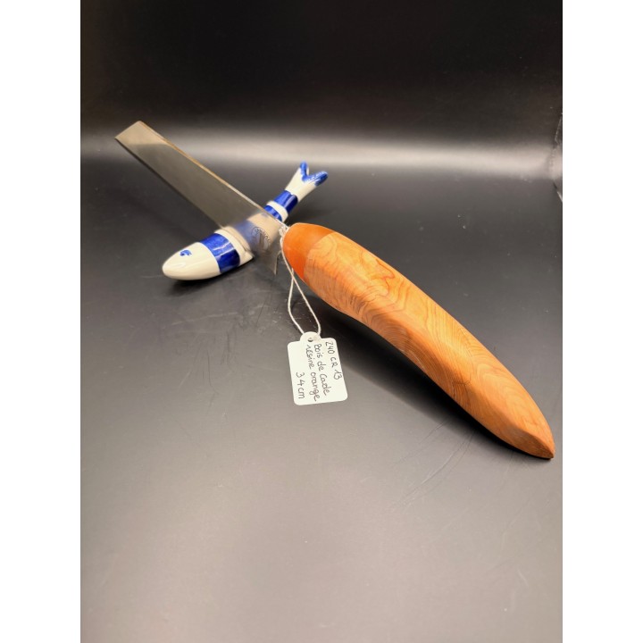 couteau Inox Z40CR3 bois de cade/résine orange 34 cm