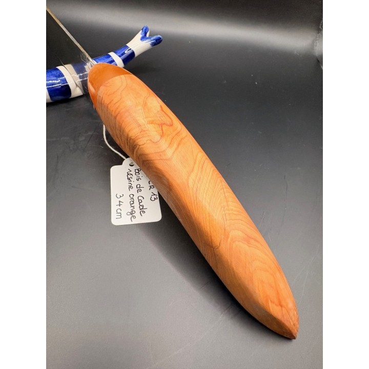 couteau Inox Z40CR3 bois de cade/résine orange 34 cm