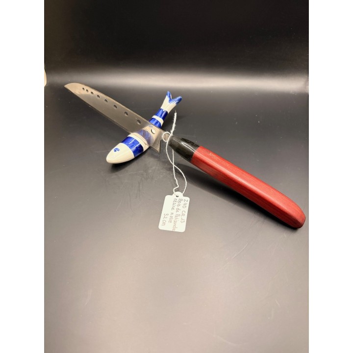 couteau Inox Z40CR3 bois de palissandre/résine noire32 cm