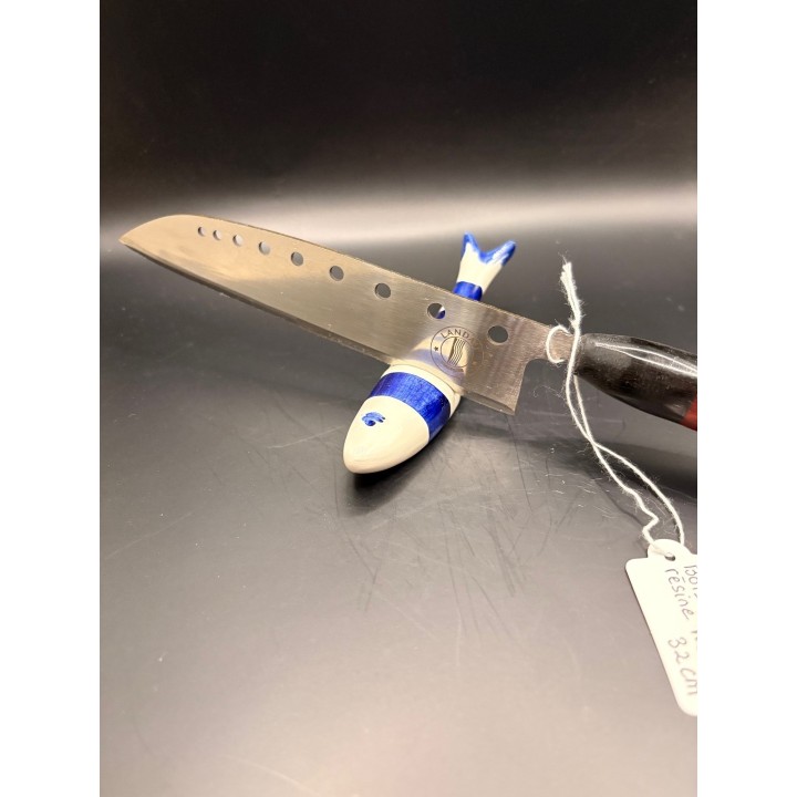 couteau Inox Z40CR3 bois de palissandre/résine noire32 cm