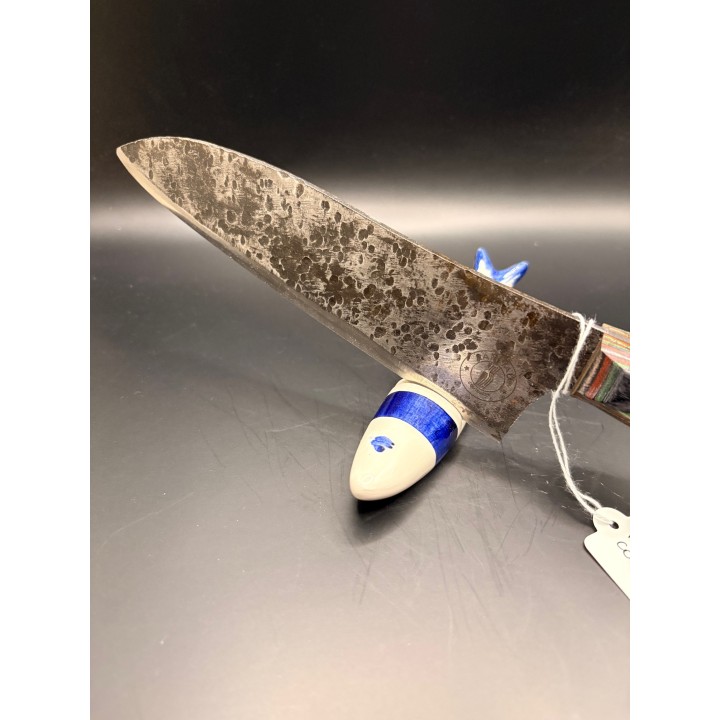 couteau acier XC75 martelé bois multicouche 30 cm