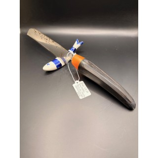 couteau Inox Z40 CR13 martelé bois de Morta/résine orange 33cm