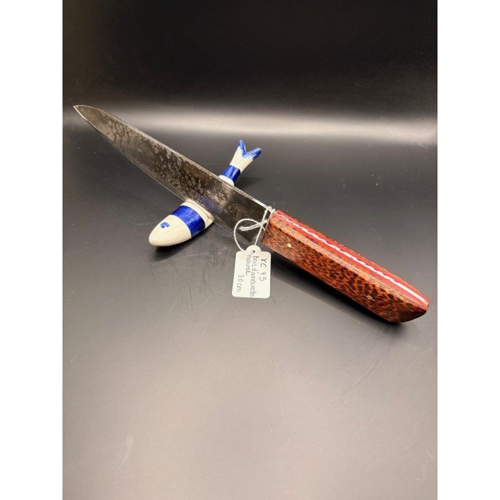 couteau acier XC75 bois d'amourette naturel 30 cm