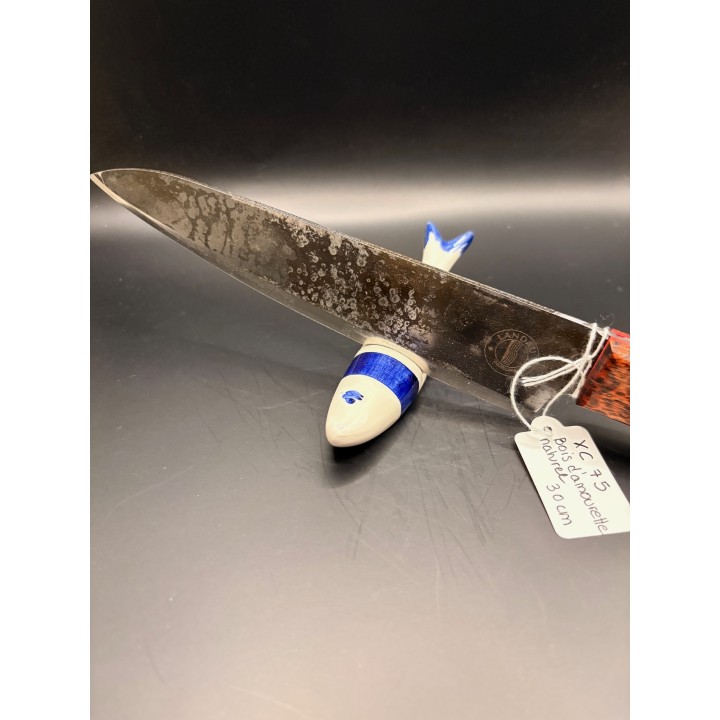 couteau acier XC75 bois d'amourette naturel 30 cm