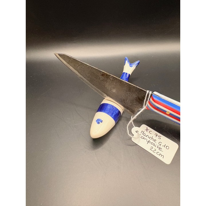 couteau acier XC75 manche G10 composite 22 cm
