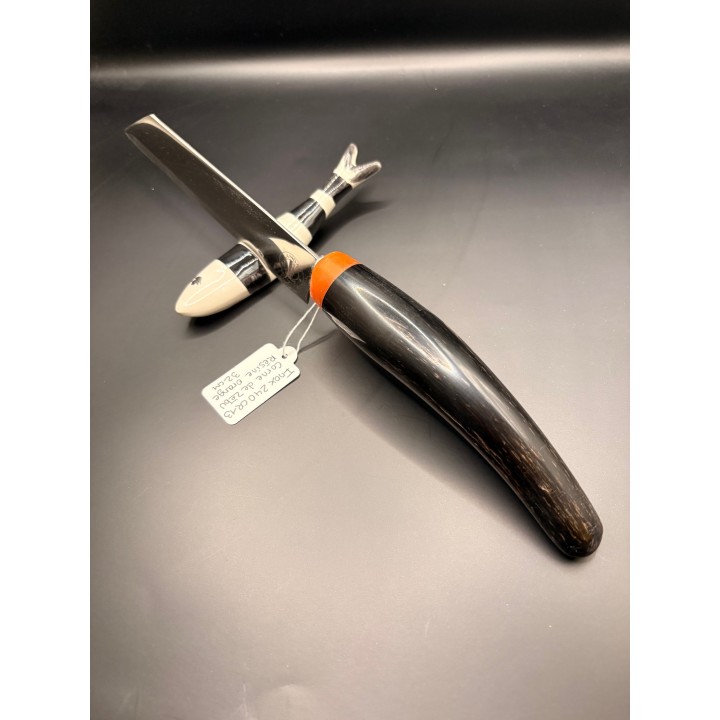 couteaux inox Z40 CR13 manche corne de Zébu résine orange 32 cm