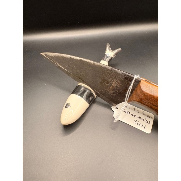 couteau acier XC75 bois de Santal 22 cm