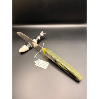 couteau inox Z40 CR13 bois multi couche / résine jaune 30 cm