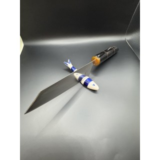 Grand couteau de cuisine 33 cm Inox Z40C13 manche en corne de boeuf