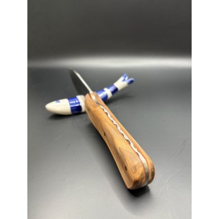 Couteau Inox VG10 Damas 22 cm manche bois d'olivier