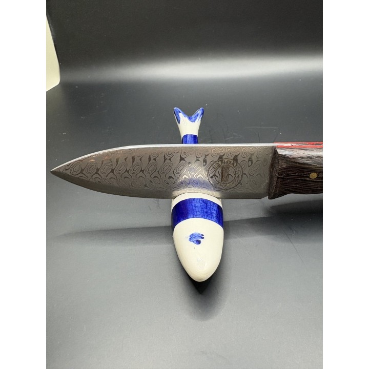 Couteau Inox VG10 Damas 22 cm manche bois d'Ebene