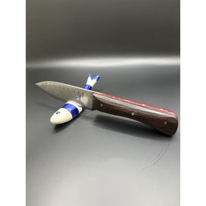 Couteau Inox VG10 Damas 22 cm manche bois d'Ebene