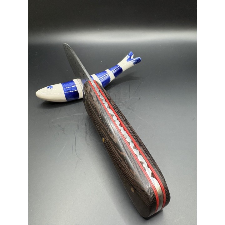 Couteau Inox VG10 Damas 22 cm manche bois d'Ebene