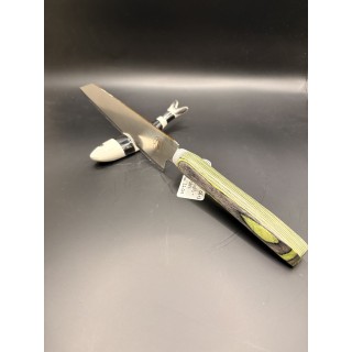 couteau inox Z40 CR13 bois multi couche / résine blanche 32 cm