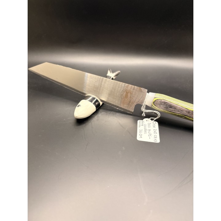 couteau inox Z40 CR13 bois multi couche / résine blanche 32 cm
