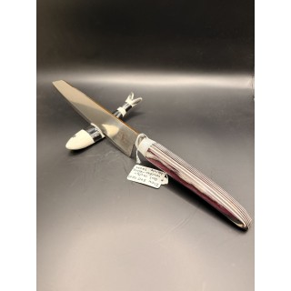 couteau inox Z40 CR13 bois multi couche / résine blanche 32 cm